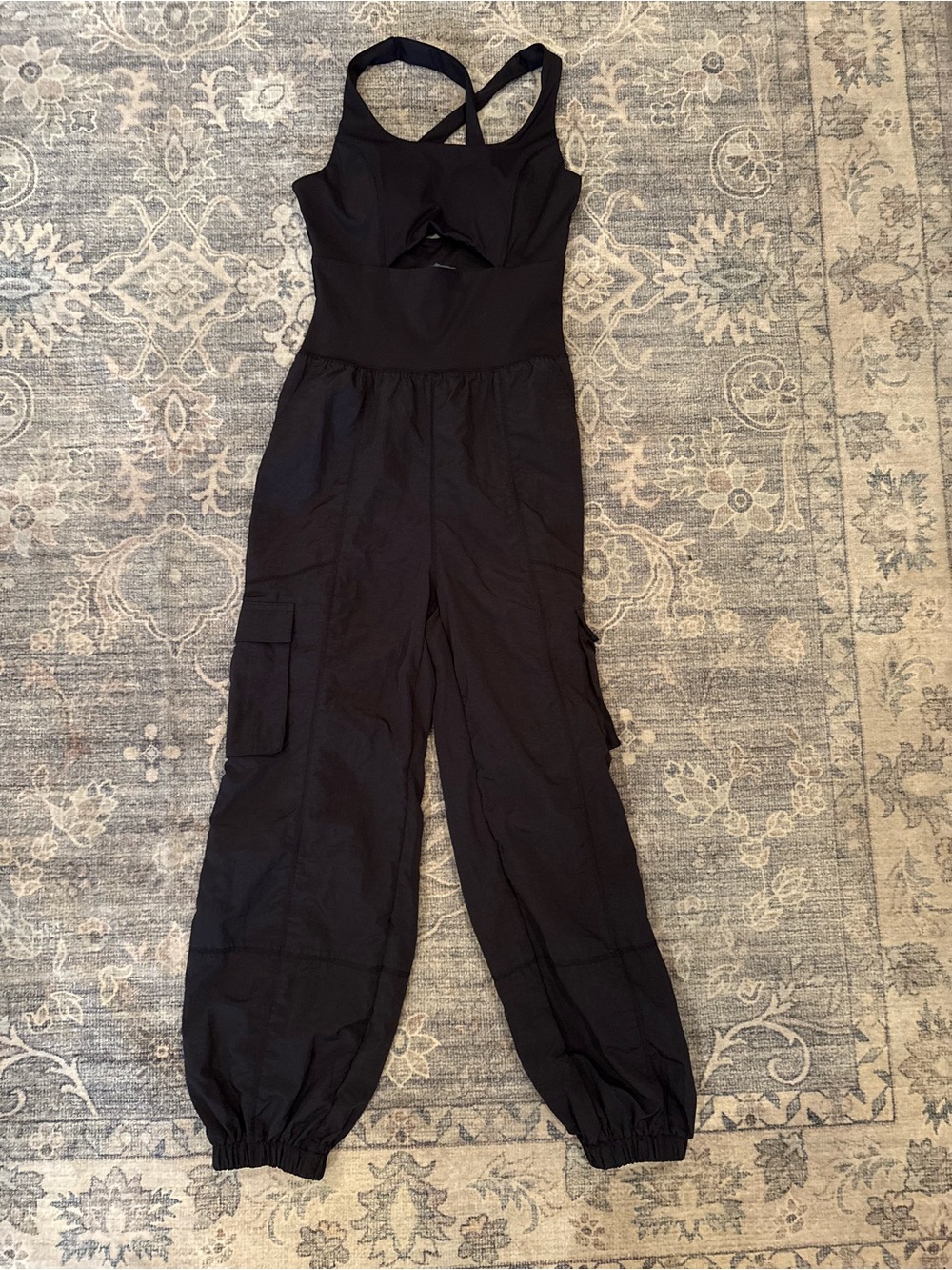 Free People AS Revival  Cargo Jumpsuit with Crisscross Back